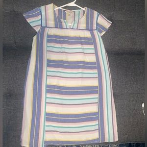 Lucky Brand multi-colored striped dress with lining. Size Large.